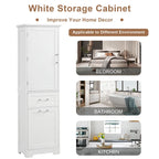 Freestanding Storage Cabinet with Drawers and Adjustable Shelf