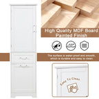 Freestanding Storage Cabinet with Drawers and Adjustable Shelf