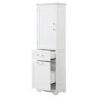 Freestanding Storage Cabinet with Drawers and Adjustable Shelf