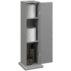 HOMCOM Toilet Paper Cabinet, Small Bathroom Corner Floor Cabinet with Doors and Shelves, Thin Storage Bathroom Organizer