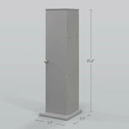 HOMCOM Toilet Paper Cabinet, Small Bathroom Corner Floor Cabinet with Doors and Shelves, Thin Storage Bathroom Organizer
