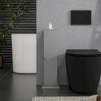 HOMCOM Toilet Paper Cabinet, Small Bathroom Corner Floor Cabinet with Doors and Shelves, Thin Storage Bathroom Organizer
