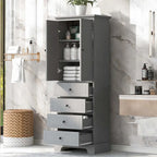 Storage Cabinet with 2 Doors and 4 Drawers