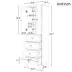 Storage Cabinet with 2 Doors and 4 Drawers