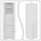Modern Wooden Corner Tall Bathroom Storage Cabinet with Metal Handles