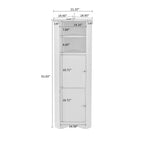 Modern Wooden Corner Tall Bathroom Storage Cabinet with Metal Handles
