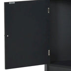 Modern Wooden Corner Tall Bathroom Storage Cabinet with Metal Handles