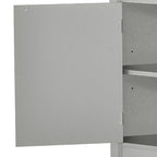 Modern Wooden Corner Tall Bathroom Storage Cabinet with Metal Handles