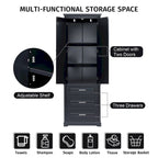Tall Storage Cabinet with Three Drawers for Bathroom/Office