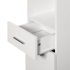 71.5 Inches Tall Thin Corner Shelf Floor Cabinet with 2 Doors, 1 Drawer, Freestanding Linen Tower Cabinet