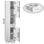 71.5 Inches Tall Thin Corner Shelf Floor Cabinet with 2 Doors, 1 Drawer, Freestanding Linen Tower Cabinet