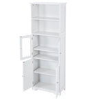 Tall Storage Cabinet with Shelves and Doors for Bathroom