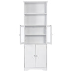Tall Storage Cabinet with Shelves and Doors for Bathroom
