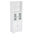 Tall Storage Cabinet with Shelves and Doors for Bathroom