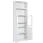 Tall Storage Cabinet with Shelves and Doors for Bathroom