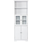 Tall Storage Cabinet with Shelves and Doors for Bathroom