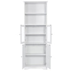Tall Storage Cabinet with Shelves and Doors for Bathroom