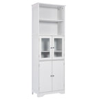 Tall Storage Cabinet with Shelves and Doors for Bathroom