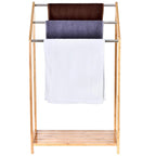 ToiletTree Products Bamboo Towel Rack Holder for Bathrooms (3 Tier) - Freestanding Beach Towel Stand with Towel Organizer