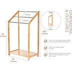 ToiletTree Products Bamboo Towel Rack Holder for Bathrooms (3 Tier) - Freestanding Beach Towel Stand with Towel Organizer