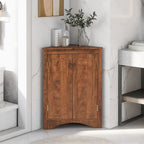 Triangle Bathroom Storage Cabinet with Adjustable Shelves,Freestanding Floor Cabinet for Home Kitchen