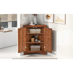 Triangle Bathroom Storage Cabinet with Adjustable Shelves,Freestanding Floor Cabinet for Home Kitchen