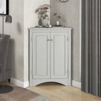 Triangle Bathroom Storage Cabinet with Adjustable Shelves,Freestanding Floor Cabinet for Home Kitchen