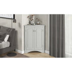 Triangle Bathroom Storage Cabinet with Adjustable Shelves,Freestanding Floor Cabinet for Home Kitchen