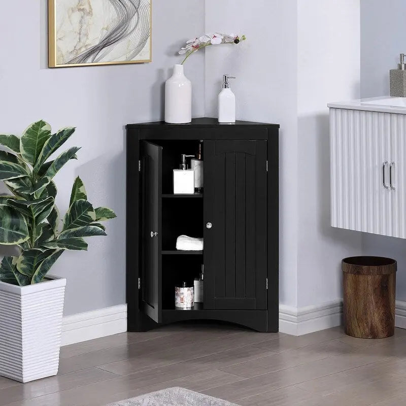 sideboard cabinet,corner cabinet,Bathroom Floor Corner Cabinet with Doors and Shelves, Kitchen, Living Room