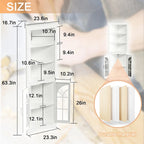 5-Tier Freestanding Corner Storage Cabinet with Adjustable Shelves