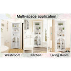 5-Tier Freestanding Corner Storage Cabinet with Adjustable Shelves
