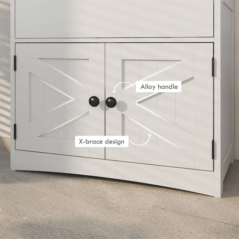 Farmhouse Bathroom Floor Cabinet