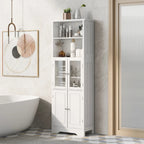 Tall Storage Cabinet with Shelves and Doors, MDF Board
