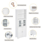 Tall Storage Cabinet with Shelves and Doors, MDF Board