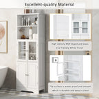 Tall Storage Cabinet with Shelves and Doors, MDF Board