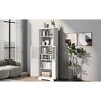 Tall Storage Cabinet with Shelves and Doors, MDF Board
