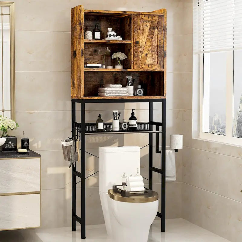 Mieres Over The Toilet Storage, 4-Tier Over-The-Toilet Space Saver Organizer Rack, Bathroom Organizer Over Toilet - N/A