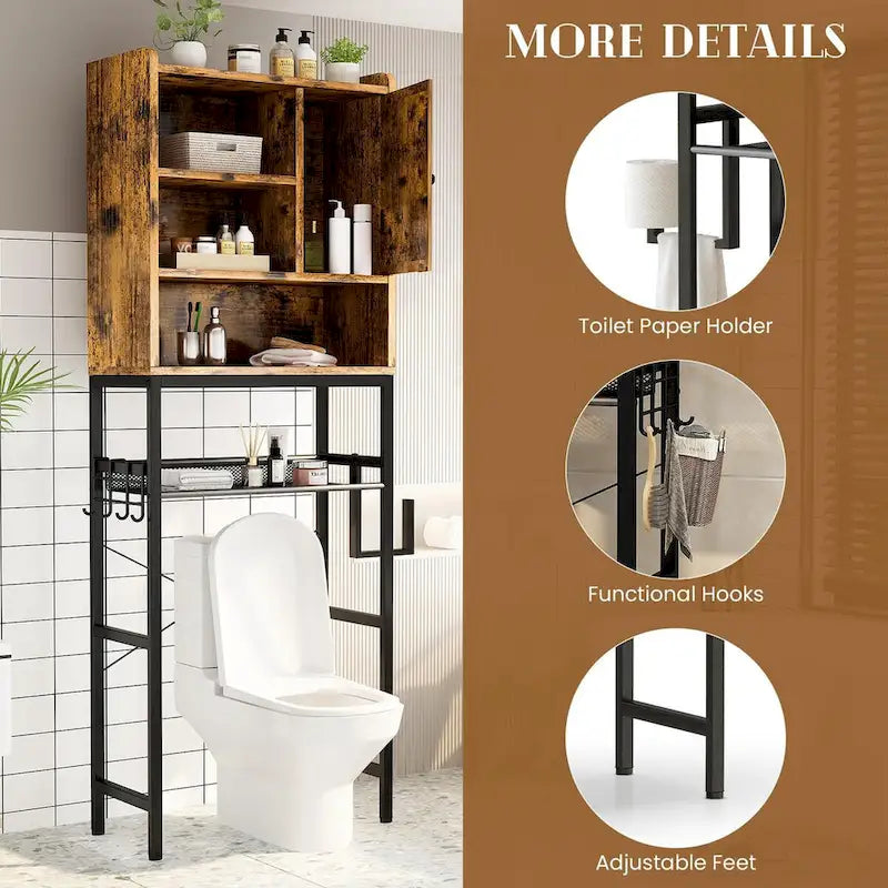 Mieres Over The Toilet Storage, 4-Tier Over-The-Toilet Space Saver Organizer Rack, Bathroom Organizer Over Toilet - N/A