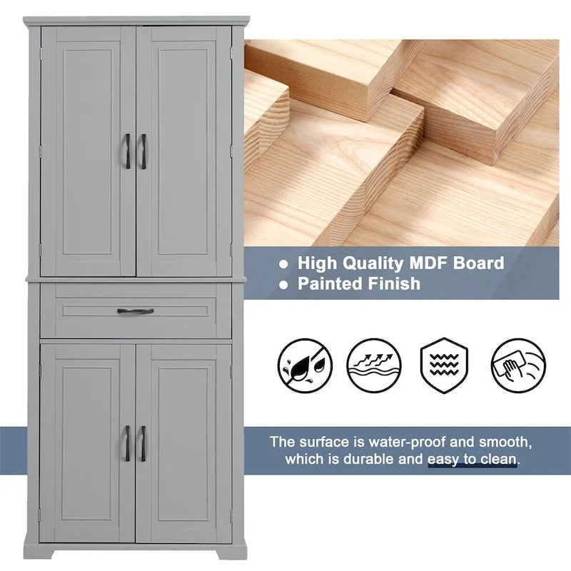 Bathroom Storage Cabinet with Doors and Drawer,Multiple Storage Space