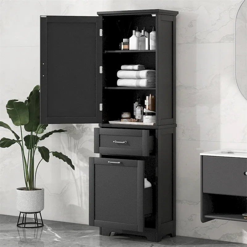 Tall Bathroom Storage Cabinet,Freestanding Storage Cabinet w/Drawers