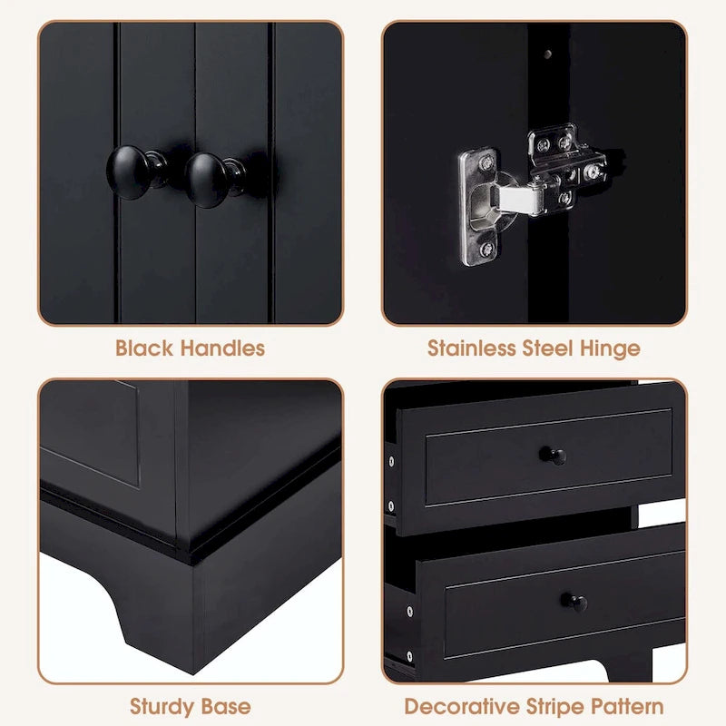 Bathroom Storage Cabinet with Drawers and Adjustable Shelf