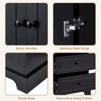 Bathroom Storage Cabinet with Drawers and Adjustable Shelf