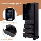 Bathroom Storage Cabinet with Drawers and Adjustable Shelf