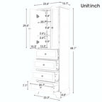 Bathroom Storage Cabinet with Drawers and Adjustable Shelf