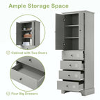 Bathroom Storage Cabinet with Drawers and Adjustable Shelf