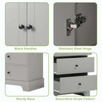 Bathroom Storage Cabinet with Drawers and Adjustable Shelf