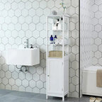 Floor Cabinet with 3-Tier Shelf - 12.6D x 15.7W x 63H