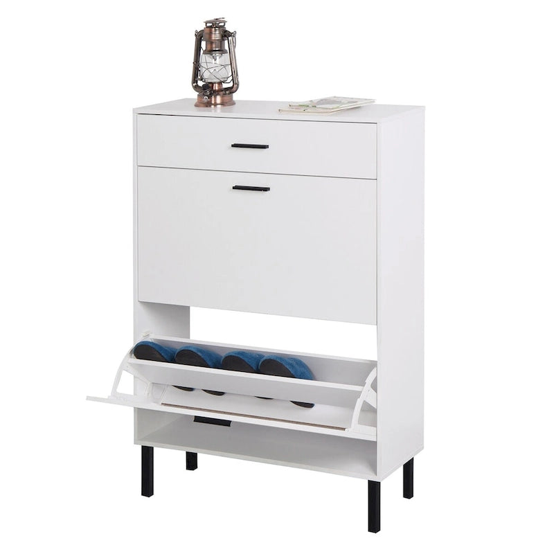 Shoe Cabinet Freestanding Shoe Rack Storage Organizer with Drawers - 31.5 W x 9.84 D x 43.3 H