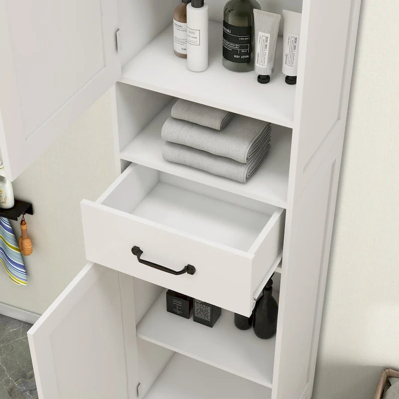 Double Door Narrow Height Slim Floor Standing Cabinet