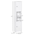 Tall Freestanding Linen Tower with Adjustable Shelf and Cabinets